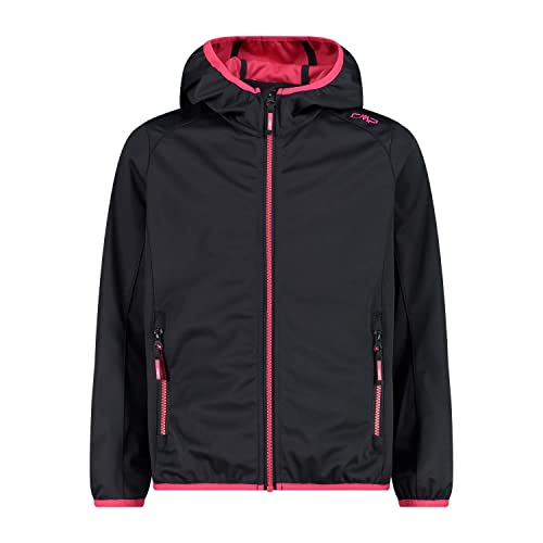 CMP Softshell jacket with fixed hood, Girl, Antracite-Fragola, 176