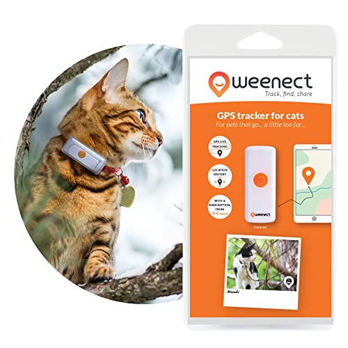 Collare GPS per gatti - Weenect | N°1 in Europa | Localizzazione GPS in tempo reale | Senza limiti di distanza | Il modello più piccolo sul mercato