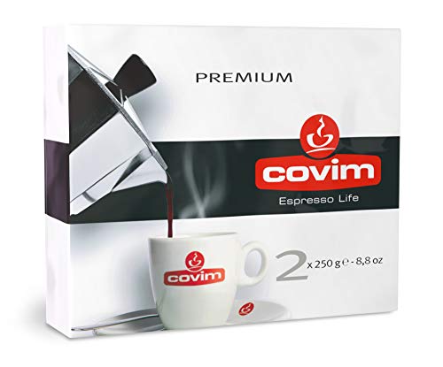 Covim Caffè, Macinato Premium, macinato per Moka - confezione con 2 pacchetti sottovuoto da 250 g - Totale 500g