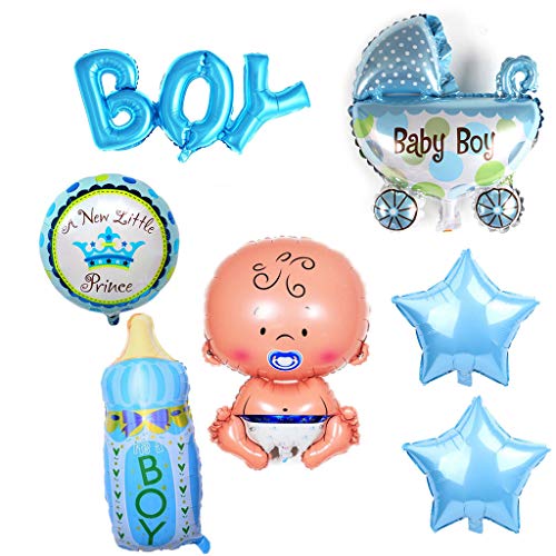 Crazy-M 7 Pezzi Palloncino a Elio Baby Foil Palloncino Baby Shower Decoration, Babyshower È Un Ragazzo Baby Shower Party And Decoration (Boy)