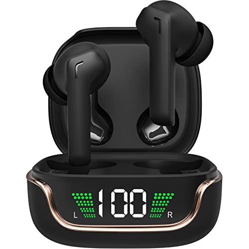 Cuffie Bluetooth 5.3 Auricolari In-Ear Wireless Cuffia Senza Fili ENC Cancellazione del Rumore, con 4 Microfono, Stereo Deep Bass, Riproduzione 42 Ore, Smart Touch per Tempo libero Viaggi Sport