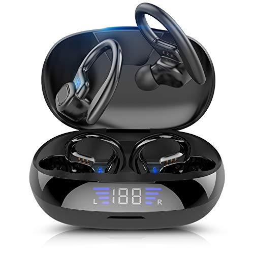 Cuffie Bluetooth Sport Auricolari Wireless Running Bluetooth 5.0 Cuffiette Per Correre,Cuffie In-Ear Bluetooth Impermeabile Controllo Touch Stereo HI-FI Stereo Auricolari Wireless(Black)
