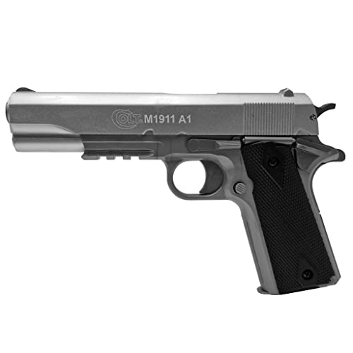 Cybergun Airsoft Ball Pistol- Colt 1911 hpa Silver 180130 Modello Spring (Spring)-Colore:Nero Argento-Slitta in Metallo-Potenza 0.5 Joule