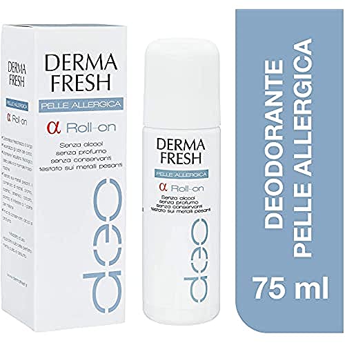 Dermafresh Alfa Roll-On Deodorante per Pelli Sensibili, Allergiche o Depilate - 75 ml