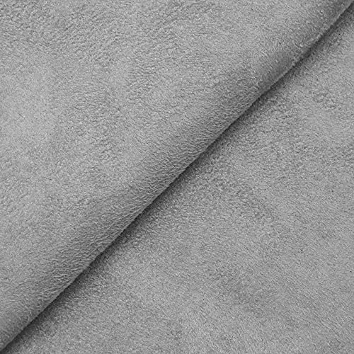 DESHOME Alessia - Tessuto al metro scamosciato in Microfibra Idrorepellente Stoffa per tappezzeria divani, cuscini, complementi d arredo (Grigio argento, 1 metro)