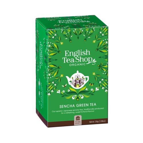 DEU English Tea Shop Té Verde Biologico Giapponese Sencha Made in Sri Lanka - 1 x 20 Bustine di Tè (40 Grammi)
