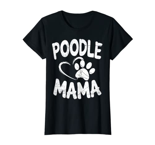 Donna Maglietta con barboncino e scritta  Mama , idea regalo per il proprietario di cani Maglietta