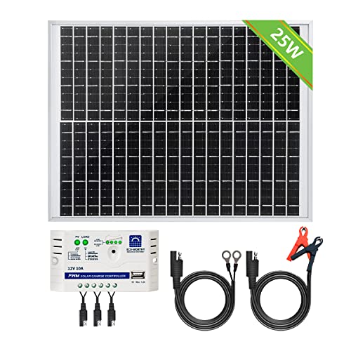 ECO-WORTHY 12V 25W Kit Fotovoltaico: Pannelli Solari monocristallin...
