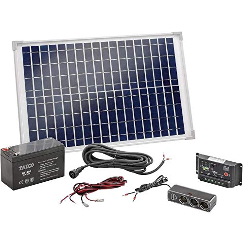 Esotec Poly 120005 - Set solare 20 Wp con batteria, cavo di collegamento, regolatore di carica incluso