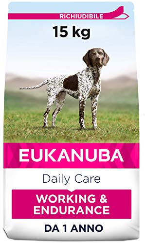 Eukanuba Daily Care Working & Endurance Alimento Secco per Cani Adulti da Lavoro e Molto Attivi, 15 kg