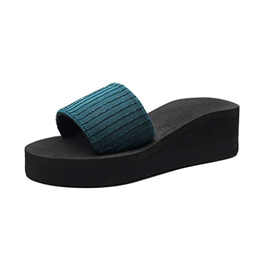flip flops sandalo sportivo donna ciabatte ortopediche donna scarpe con zeppa ciabatt donna moda peep toe (49C-Blue,39)