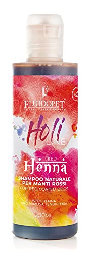 FluidoPet Holi Line - Henné Shampoo Naturale per Manti Rossi, Moga...