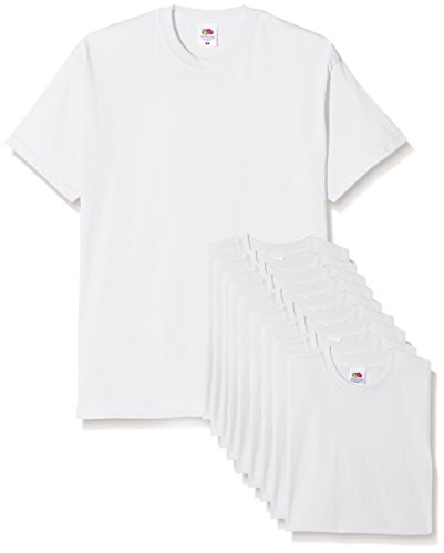 Fruit of the Loom Mens Original Pack, T-Shirt Uomo, Bianco, X-Large