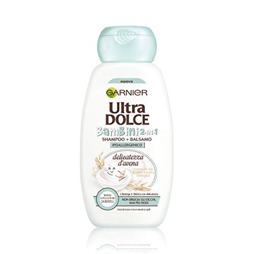 GARNIER Shampoo 2in1 Ultra Dolce Delicatezza D avena 2in1 Kids, Per Capelli E Cute Delicati Dei Bambini, 300 Millilitro