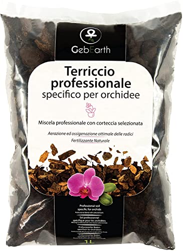 GebEarth - Terriccio per Orchidee, Substrato per Orchidee da 1 Litro Terriccio Professionale per tutte le Orchidee 