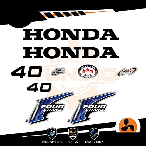 Generico Kit Adesivi Motore Marino Fuoribordo Honda 40 CV Four Stroke - Versione A