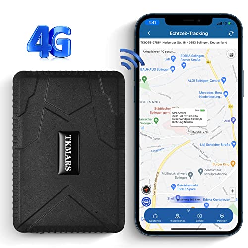 GPS Tracker per Auto 4G,Localizzatore GPS con Forte Magnete Dual Mode Posizionamento GSM GPS,Antifurto GPS Tracker SIM-Free per Auto Moto Bicicletta