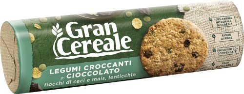 Gran Cereale Biscotti ai Legumi Croccanti e Cioccolato, Biscotti dal Gusto Pieno Ricchi di Fibra e Fosforo - 270 g