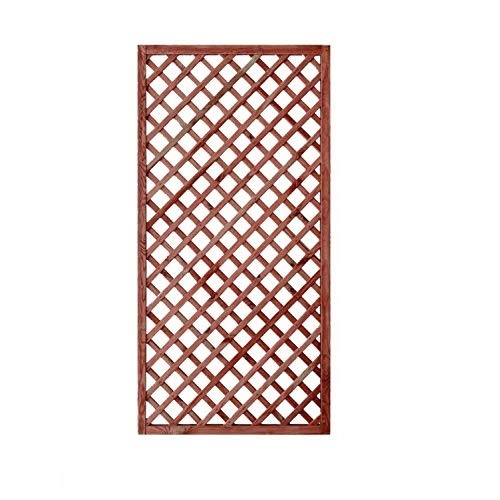 GrecoShop Griglia Steccato Pannello grigliato in Legno trattato per Giardino e terrazzo 180x90cm