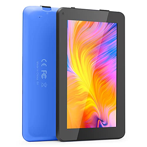 Haehne 7 Pollici Tablet PC - Google Android 6.0 Quad Core, 1GB RAM 16GB ROM, Doppia Fotocamera 2.0MP+0.3MP, 1024 x 600 Schermo, 2800mAh, WiFi, Bluetooth, Blu