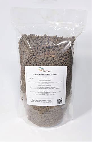 Humus di lombrico pelletizzato per piante Humus ecologico di lombrico rosso a forma di granulo per una migliore distribuzione e dosaggio (4 kg)