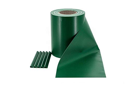ILESTO Rotolo Frangivista & Frangivento in PVC per Recinzione da Giardino a Doppia Barra | Colore: Verde | Lunghezza: 35m x 19cm con 20 Clip