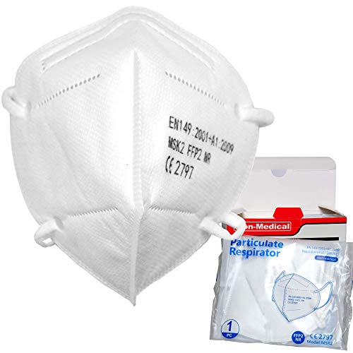 ISN mask2 - FFP2   KN 95 Maschera Facciale di Protezione Respiratoria, Antipolvere, Imbustate singolarmente - Mascherina 5 Strati Traspiranti Certificata CE Confezione da 10 pezzi Titolo prodotto