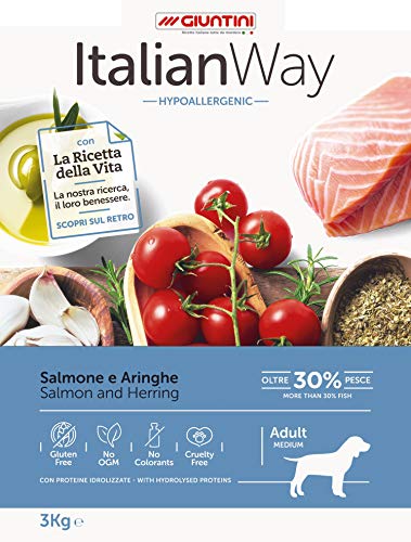 Italian Way Cibo per Cani Ipoallergenico Salmone e Aringhe - Adult ...