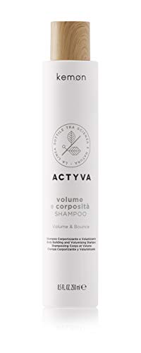 Kemon - Actyva Volume e Corposità Shampoo , Shampo per Capelli Fini ad Azione Volumizzante con Semi di Lino, Senza Siliconi - 250 ml