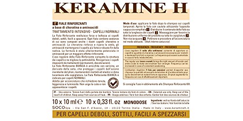 Keramine H - Fiala Rinforzante per capelli Bianca - 10 monodose...