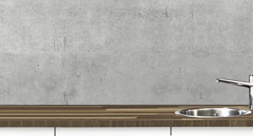 KLINOO Pannello posteriore da cucina in pellicola effetto cemento come paraschizzi – ritagliabile ed espandibile – 97 cm x 68 cm (calcestruzzo)