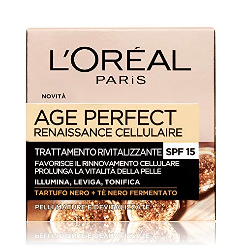 L Oréal Paris Age Perfect Renaissance Cellulaire Crema Viso Antirughe Ricostituente Giorno, Pelli Mature, Protezione Solare 15, 50 ml