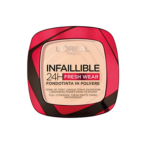 L Oréal Paris Fondotinta In Polvere Infaillible 24h, Ultra-Coprente e Opacizzante a Lunga Tenuta, Formula Traspirante, Tonalità: 180 Sable Rosé Rose Sand