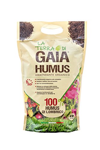 La Terra di Gaia Humus di Lombrico - Fertilizzante Biologico Premium - Sacchetto da 4 l   2,2 kg