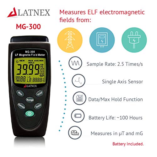 LATNEX Misuratore magnetico da campo MG-300 LF, misura EMF da linee...