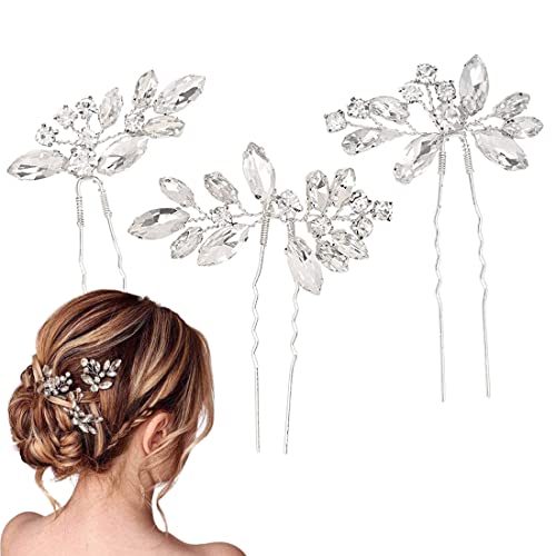LDQX 3 pezzi d argento da sposa cristallo capelli vite fiore foglia tiara nuziale accessori per capelli da sposa per la festa di nozze