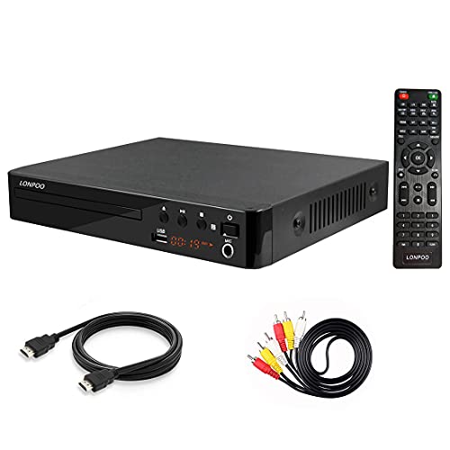 Lettore HD DVD per TV, LP-099 Multi Regione Libera Lettori DVD CD con uscita HDMI & AV, ingresso USB, ingresso MIC, Display a LED