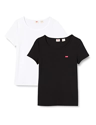 Levi s 2Pack T-Shirt, 2 Pack Tee White + Mineral Black, M Donna