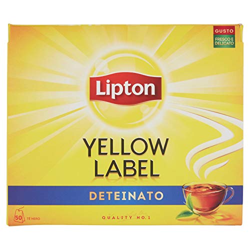 Lipton Tè Nero Deteinato Yellow Label, 50 Filtri