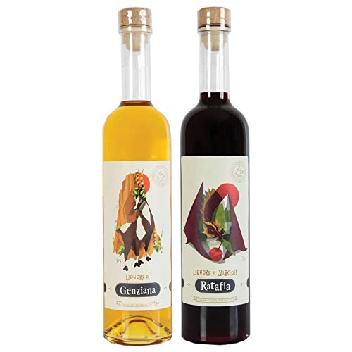 Liquore di Genziana 26,3% + Ratafia di Visciole 29,5% - Liquorificio d Abruzzo - 2X50cl