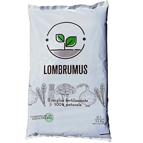LOMBRUMUS Humus di Lombrico 100% naturale 10L 5,5 kg consentito in AGRICOLTURA BIOLOGICA