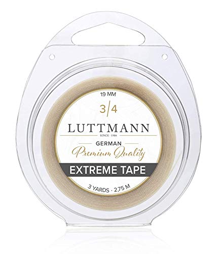 LUTTMANN Extreme Tape - 19 mm Premium Quality Extreme Hold nastro adesivo Lace front trasparente per sistemi di capelli, parti di capelli, parrucche, Toupets & Extensions