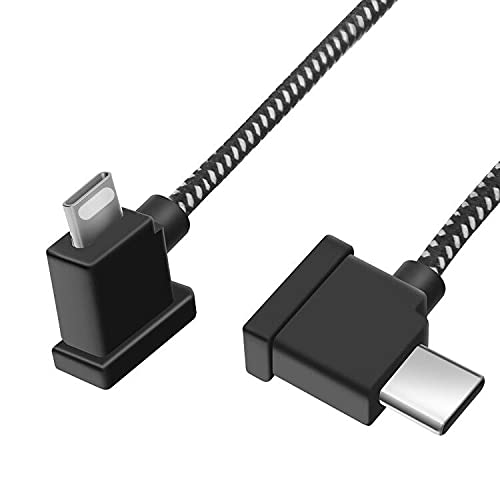 LYONGTECH RC-N1 RC cavo USB C a iOS 11,8 pollici per DJI Mini 2 3 Pro, Mavic 3, Air 2S, Mavic Air 2 telecomando, cavo dati lungo in nylon intrecciato (connettore iOS)