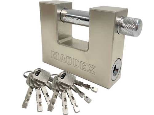 Maudex MDP 70 [10 chiavi] Lucchetto esterno blindato - [antiscasso, antitaglio] - usato anche come lucchetto per garage, capanno e moto