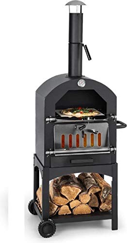MaxxGarden - Forno per pizza da esterno, alla carbonella, con pala, 45 x 65 x 158 cm
