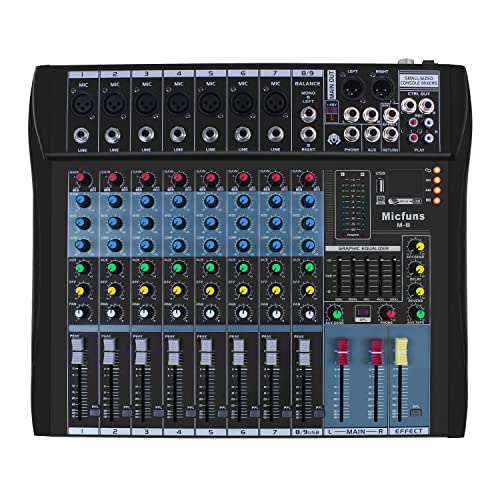 Mixer Live Micfuns Professionale 8 Canali Stereo Sound Mixer Mixer ...