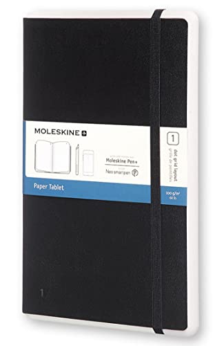 Moleskine Notebook Paper Tablet, Taccuino Digitale con Pagine Puntinate e Copertina Rigida, Notebook Adatto all Uso con Pen Moleskine+, Colore Nero, Large (13 x 21 cm)