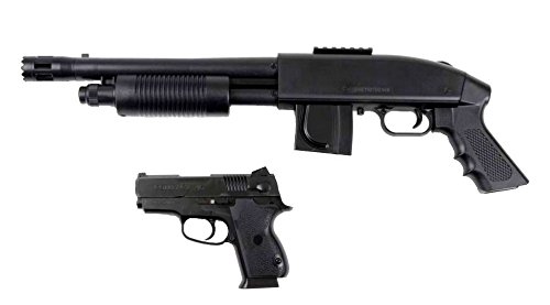 mossberg Softair- Kit regalo con replica di fucile a pompa 590 e replica di pistola p.45 a molla-0,5 joule-con sacchetto da 1000 pallini incluso …