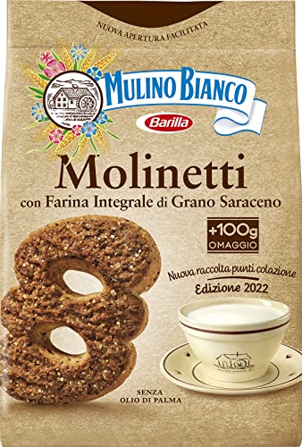 Mulino Bianco Biscotti Frollini Molinetti con Farina Integrale di Grano Saraceno, Colazione Ricca di Gusto, 800 gr