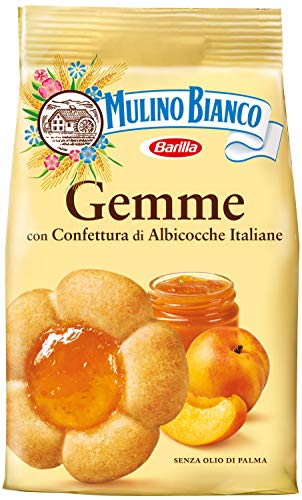 Mulino Bianco Dolcetti Gemme Biscotti Frollini con Confettura di Albicocche 100% Italiane, 200 g